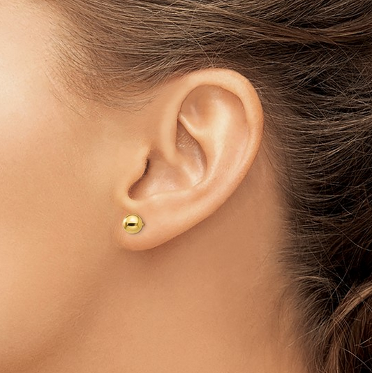 14K Yellow Gold Ball Studs