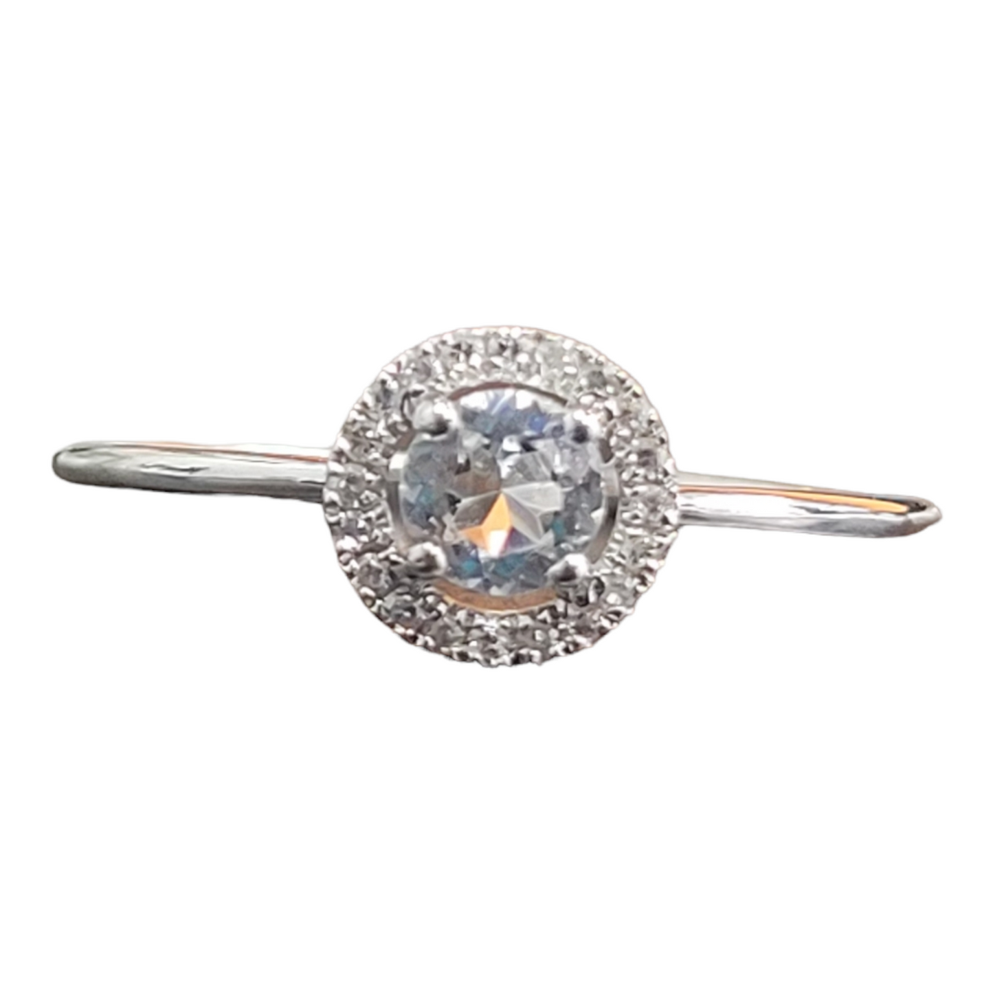 White Gold Topaz and Diamond Birthstone Halo Ring