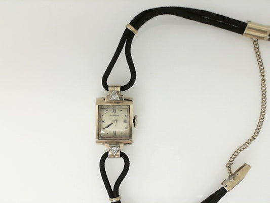 Art Deco Munwil Diamond Insert Square Quartz Watch