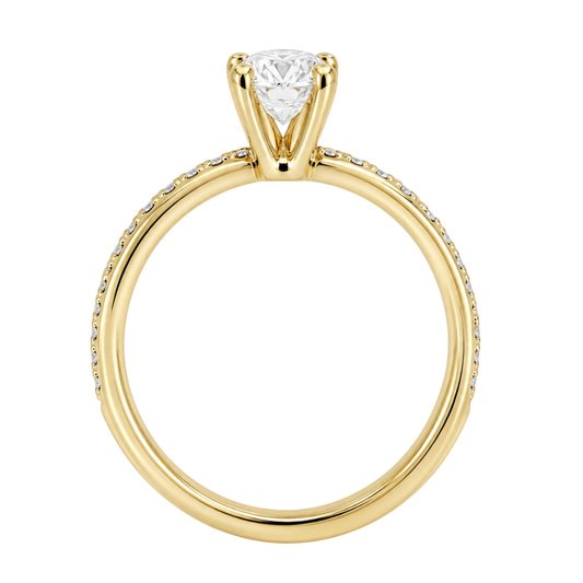 Yellow Gold G/H Diamond Engagement Ring Without Center Diamond
