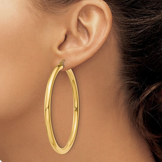 Yellow Gold Large Hoop Earrings