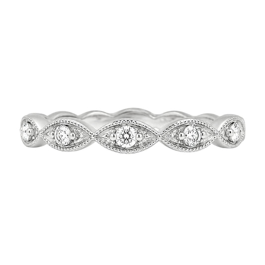 White Gold Vintage Style Round Diamond Ring