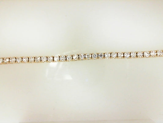 Yellow Gold Round Lab Diamond Tennis Bracelet