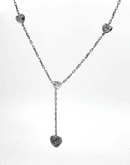 Vintage White Gold Y Shaped Rose Cut Diamond Necklace