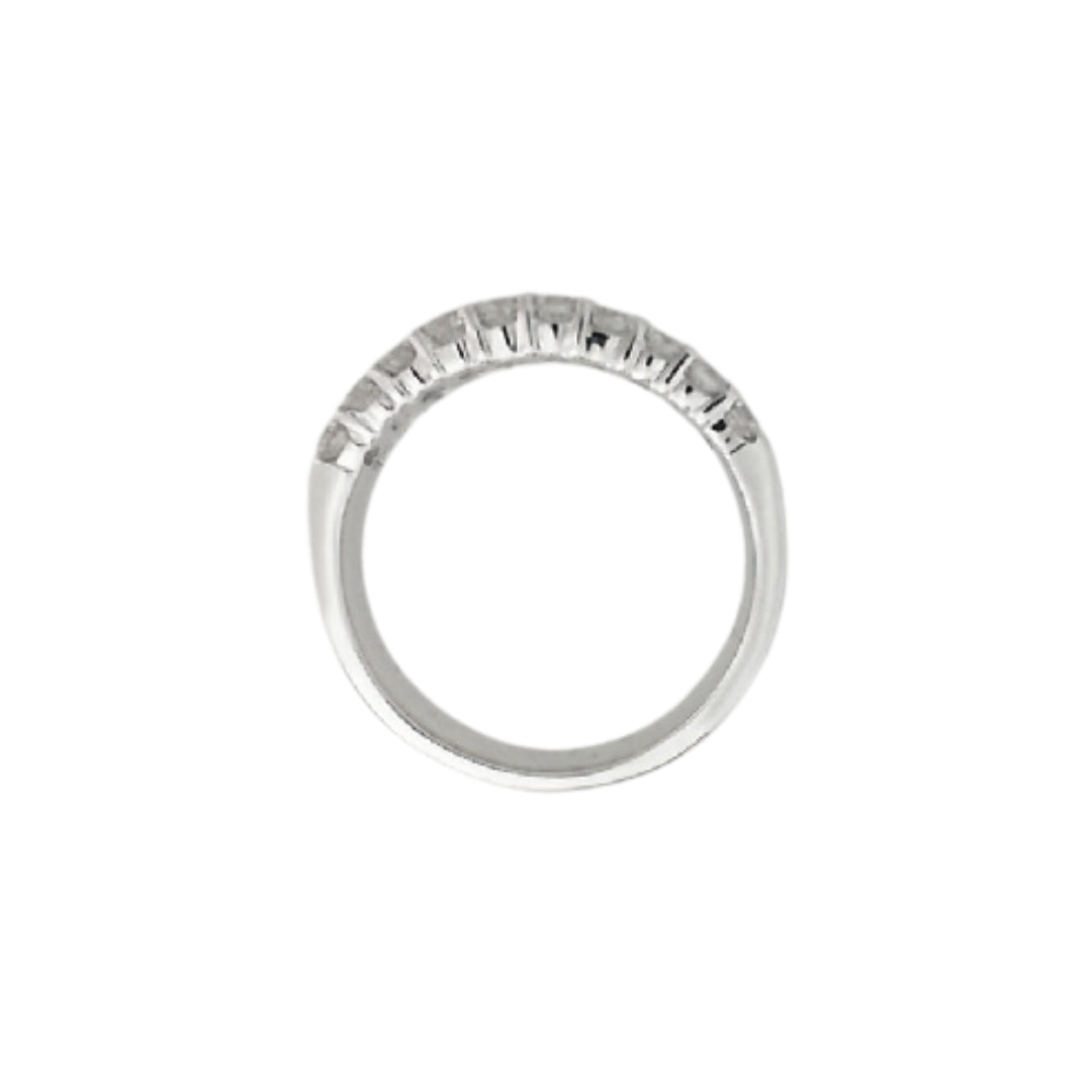White Gold Round and Baguette Diamond Ring