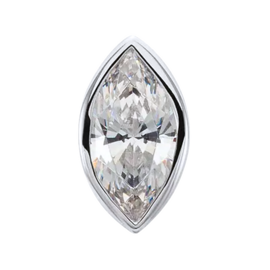 White Gold Marquise Diamond Solitaire Pendant