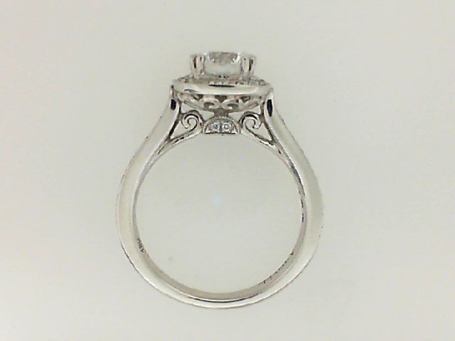 White Gold Diamond Halo Engagement Ring