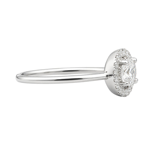 White Gold Topaz and Diamond Birthstone Halo Ring