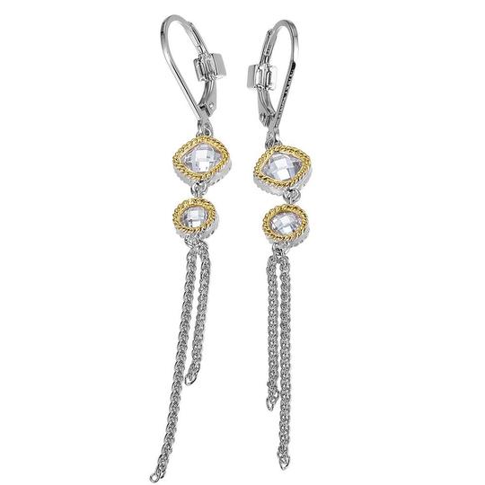 Two Tone Sterling Silver Essence Fringe Earrings