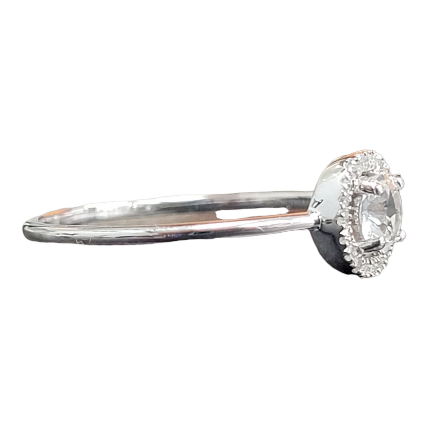 White Gold Topaz and Diamond Birthstone Halo Ring