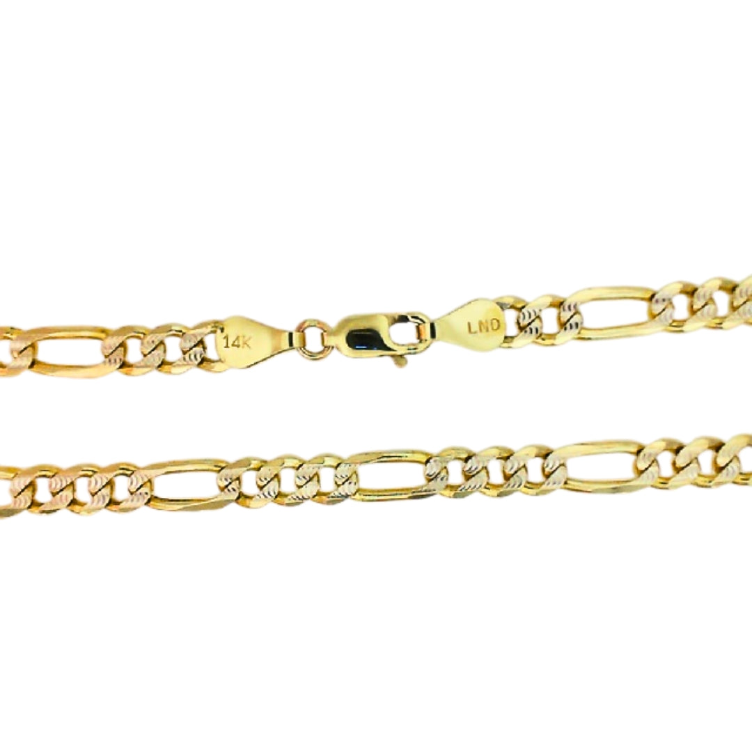 Vintage Two Tone Diamond Cut Figao Necklace