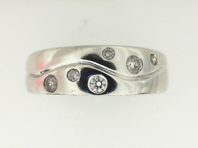 Vintage White Gold Geometric Diamond Ring