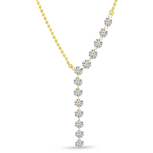 Yellow Gold Dashing Diamond Necklace