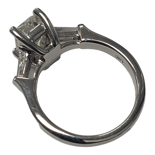 White Gold Emerald Lab Diamond Ring