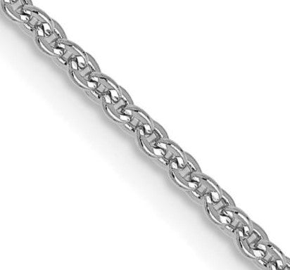 19In White Gold Flat Cable Necklace