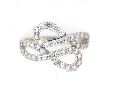 White Gold Round Diamond Contemporary Ring
