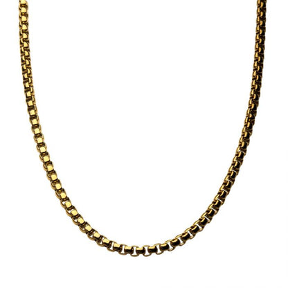 24 Inch Yellow Stainless Steel Box Necklace