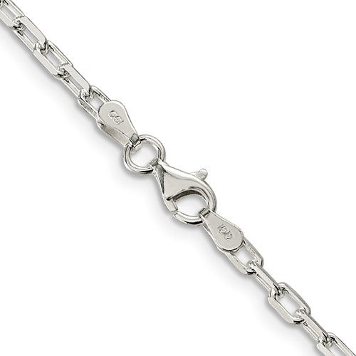 2.9MM White Sterling Silver Diamond Cut Cable Necklace