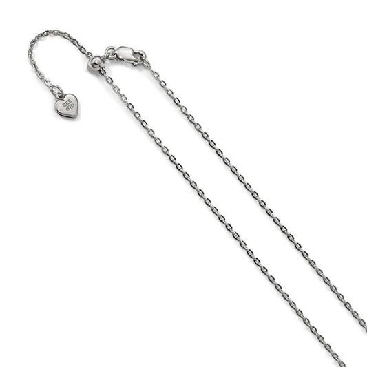 Adjustable White Sterling Silver Cable Necklace