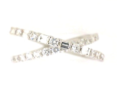 White Gold Criss Cross Diamond Ring