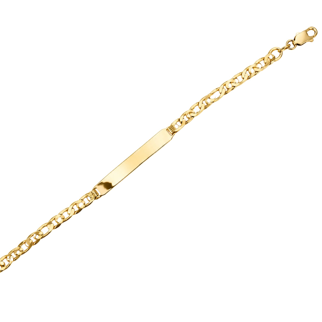 Vintage Polished Yellow Gold Id Anchor Bracelet
