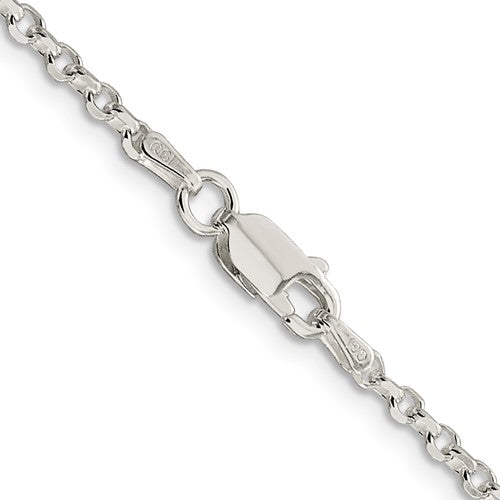 2.5MM White Sterling Silver Diamond Cut Cable Necklace