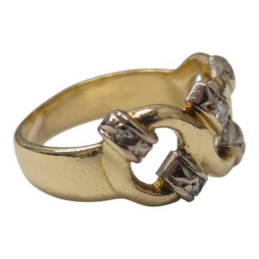 Yellow Gold Brilliant Cut Diamond Chain Band