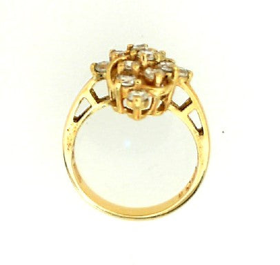 Vintage Yellow Sterling Silver Cluster Ring