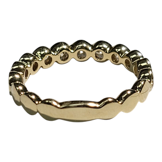Yelllow Gold Bezel Set Diamond Ring