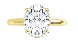 Yellow Gold Hidden Halo Diamond Engagement Ring