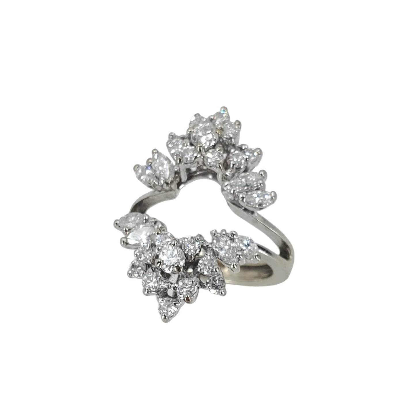 Vintage White Gold Brilliant Diamond Insert Ring