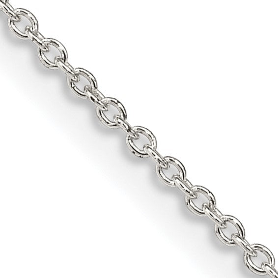 White Sterling Silver Adjustable Cable Necklace