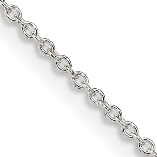 White Sterling Silver Adjustable Cable Necklace