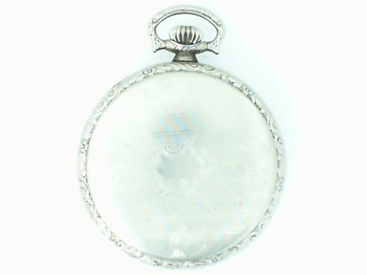 White Sterling Silver Elgin Pocket Watch