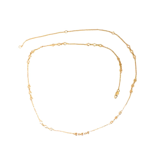 Yellow Gold Round Diamond Station Necklace