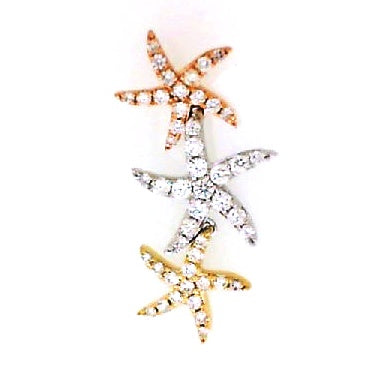 Tricolor Diamond Starfish Pendant