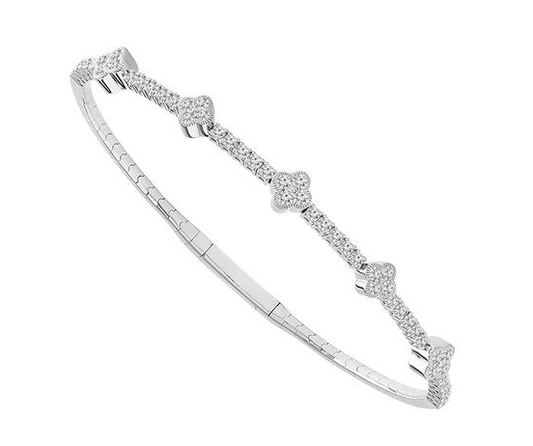 White Gold Diamond Flexie Bangle Bracelet