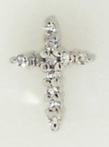White Gold Single Cut Diamond Cross Pendant