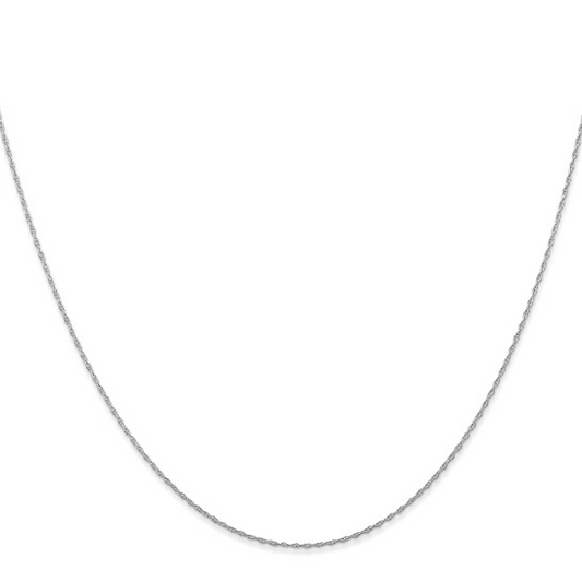 18in White Gold Cable Rope Necklace