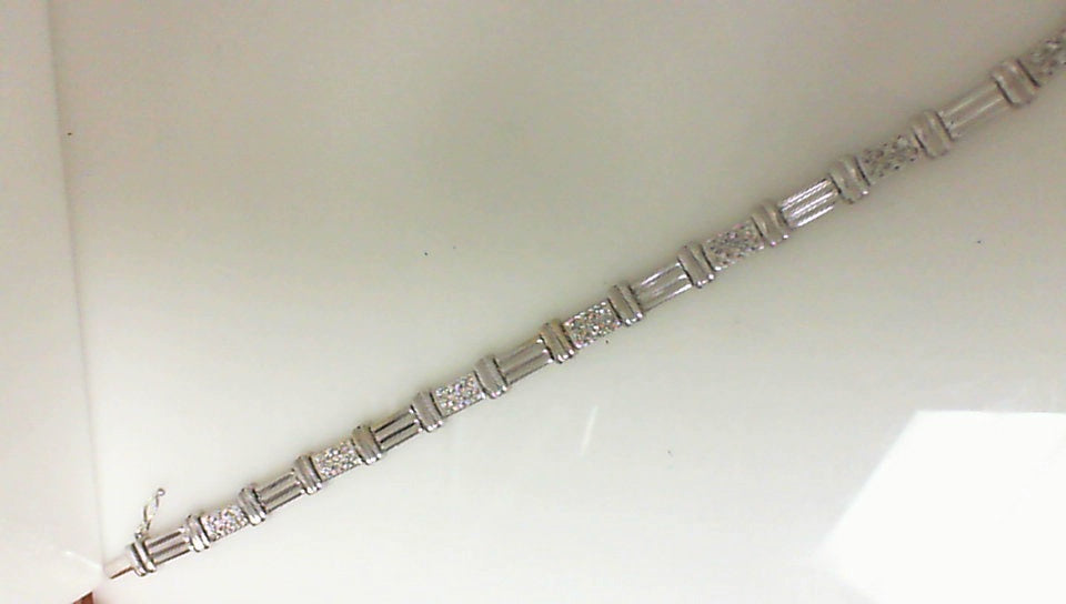 Vintage White Gold Diamond Bar Bracelet