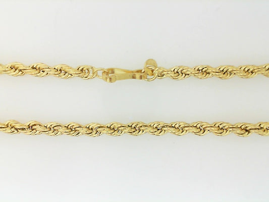 Vintage Yellow Gold Heavy Hollow Rope Chain