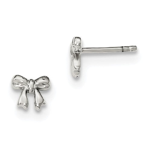 White Sterling Silver Bow Earring