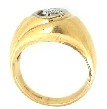 Vintage Yellow Gold Illusion Solitaire Diamond Ring