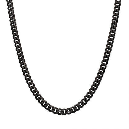 Black Sterling Silver Cuban Link Necklace