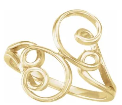 Yellow Gold Free Form Fashion Ring