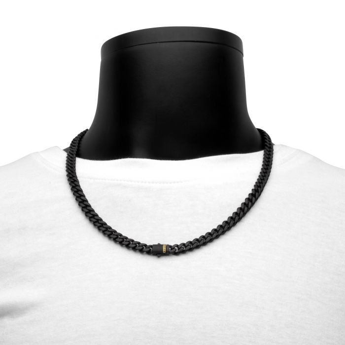 Black Sterling Silver Cuban Link Necklace