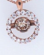 Vintage Rose Gold Dancing Diamonds Pendant