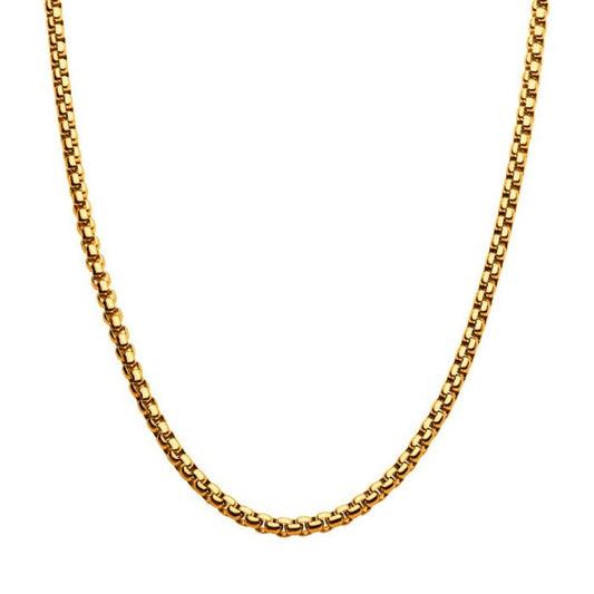22 Inch Yellow Stainless Steel Box Necklace