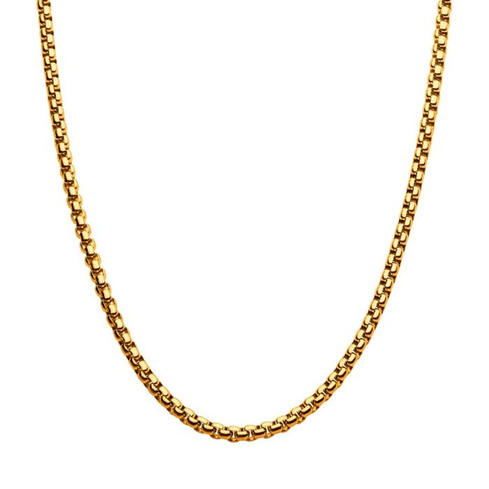 22 Inch Yellow Stainless Steel Box Necklace