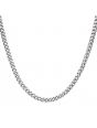 24 Inch Stainless Steel Uban Link Necklace with Pave Cz Clasp